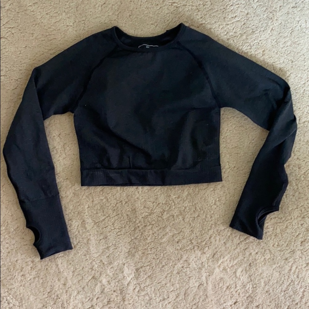 Cropped long sleeve workout top